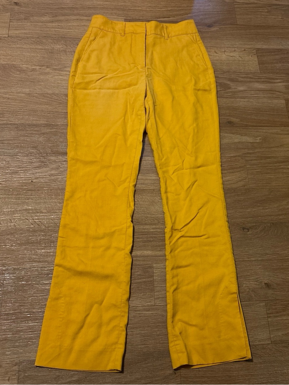 White House Black Market Pants Zip Up Boot Cut Marigold Yellow Women’s Sz 2